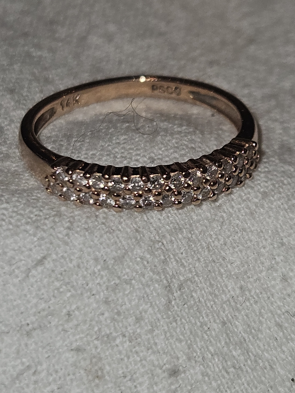 Vintafe 14K Rose Gold PSCO Diamond Stackable Band - 25 Natural Diamonds 1.5g